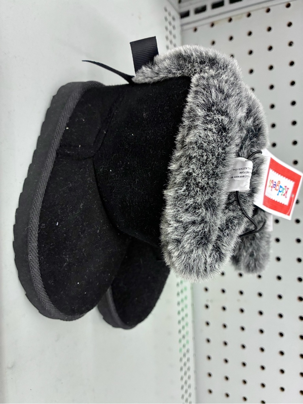 NEW KIDGETS Boots Faux Fur Lined Boot with Bow Black Toddler Girl 7/8